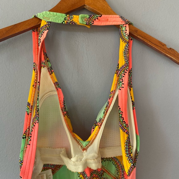 Vintage Jantzen Halter Neck Skirted One Piece Swimsuit Playsuit Size 16 - Picture 5 of 7